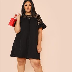Price firm. Plus Lace Yoke Keyhole Back Dress